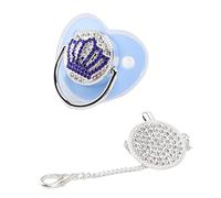 Pacifier Rhines Ultra Soft Silicone S Inf Dummy Pacifier M Size Pink Comes Chain Clip Making It Easy for Newbo G PacifierInf Dummy PacifierBling PacifierBling (Blue M)