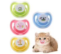 Pacifiers For Cats - Silicone, Cat Dog Soother 4 Pieces | Butterfly-Shaped Teething Chew Toy With Dust Cover, Calming Pet Supplies For Shelter, Naptime, Bedtime, Car Rides