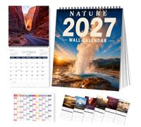 Pacify 2027 Wall Calendar 8.26 Inch, Nature Landscape Calendar