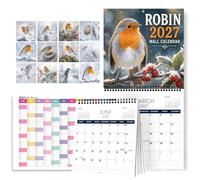 Pacify Bird Calendar 2027, British Garden Birds 12 Month Wall Calendar | 21 x 21 cm Square Design With Beautiful Wildlife Artwork, Printed On 300gsm Paper For Nature Lovers And Home Decor