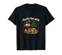 Pacify The Wild Camping Mountain Badge Bear Art T-Shirt