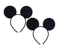 PACIOCEAN 2 Pieces of Black Mickey Mouse Ears for Adults,Fancy Dress Costume Head Band Accessory Party Decoration Gift (Black)