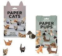 PACIOCEAN 3D Origami Kit for Adults, DIY Paper Cat and Dog Sculpture, Mindful Craft for Beginners, Modern Handmade Home Decoration Art, Unique Creative Gift for Stress Relief