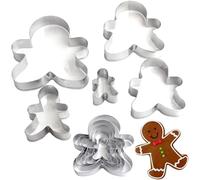 PACIOCEAN 5PCS Stainless Steel Gingerbread Man,for Baking Cake Pastry Holiday Decoration,Christmas Cookie Cutters Gingerbread,DIT Baking Tool Christmas Day Party