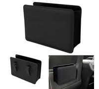 PACIOCEAN Black Leather C-ar Rubbish Bin,Foldable C-ar Rubbish Bin,Leather C-ar Boot Organiser Storage Bag,Compact, Clip-able, Hangs, and Folds for Multipurpose C-ar Gadgets