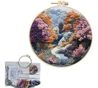 PACIOCEAN Embroidery Starter Kit, Floral and Lettering Designs, Complete Set for Beginners and Adults