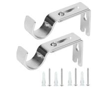 PACIOCEAN Heavy Duty Curtain Pole Brackets 2Pcs - Adjustable Metal Curtain Rod Holder for Up to 50lbs, Anti-Sag Support for Wide Windows, Rustproof & Easy Install