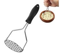 PACIOCEAN Heavy Duty Stainless Steel Potato Masher with Non Slip Silicone Handle - Ergonomic Crusher for Smooth Mashed Potatoes, Baby Food, Guacamole and Jam, Dishwasher Safe and Rust Proof