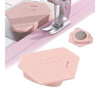 PACIOCEAN Magnetic Seam Guide for Sewing Machine, Anti Curl Gauge, Multifunctional Sewing A ccessory, Precise Stitching Accessory（Pink 2 Pcs）