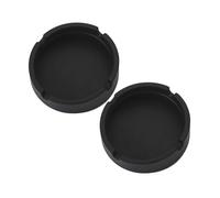 PACIOCEAN Silicone Ashtrays 2 Pack, Heat Resistant High Temperature Rubber Ash Tray with 4 Slots for Cigars and Cigarettes, Portable Indoor/Outdoor Use (Black)