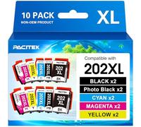 PACITEK 202XL Ink Cartridges Compatible for Epson 202 Ink for Epson XP6100 Ink Cartridges for XP6105 Ink for XP-6100 XP-6105 XP-6000 XP-6005 XP-6001 Printer (10 Pack)