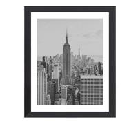 Pack 1 Black Picture Frame 8 x 10 - Ribbed Textured Photo Frame Real Glass Front - Family Photos Wall Hanging Art Display - Portrait Landscape Freestanding Tabletop Frame