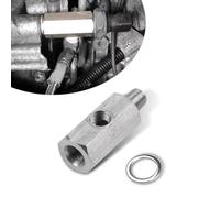 Pack-1 Car Oil Pressure Sensor T-shaped Connector, Side Port Stainless Steel Turbo Adapter, 1/8" NPT Automotive Hydraulic System Replacement Parts, Universal for Most Cars SUVs Trucks (Silver)