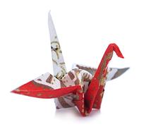 Pack 10 Red and White Origami Crane Birds