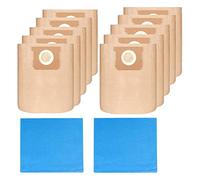 Pack 12(10+2) 19-3100 Vacuum Bags for Stanley Shop Vac 5-6 Gallon Wet/Dry Vacuums Disposable Dust Bags Reusable Filter 19-1500 Combo