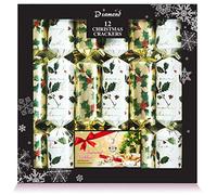 Pack 12 Holly & Script Christmas Cracker with Premium contents + "Find The Pair" cards game OR 12pcs Bingo Card (C4165B)