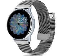 Pack 2 Compatible with Compatible with Samsung Galaxy Watch Active/Active 2 40mm / 44mm Strap 20mm Two Sections Stainless Steel Mesh Metal Watch Band for Gear Sport / S2 Classic/Garmin Vivo Active 3