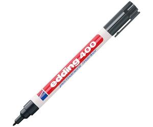 Pack 2 Edding 4-400-1-1001 400 Permanent Marker Fine Bullet Tip 1mm Black