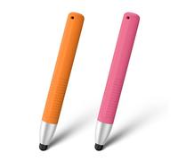 Pack 2 Kid-Friendly Pens for Touch Screens - Stylus Pens Compatible with Kindle, iPad, iPhone (Sakura Pink/Orange)