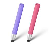 Pack 2 Kid-Friendly Pens for Touch Screens - Stylus Pens Compatible with Kindle, iPad, iPhone (Sakura Pink/Purple)