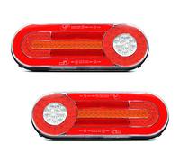 PACK 2 LED PILOTS 7 FUNCTIONS INTERMITTENT PROGRESSIVE WITH SIDE PLATE LIGHT 12V 24V TRAILER TRUCK EUROPEAN CERTIFIED TRAILER