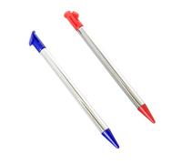 Pack 2 New3DSXL Extra Stylus Replacement Metal Telescopic Touch Pencil, for New 3DS XL LL 3DSXL 3DSLL Handheld Console, Blue/Red Telescoping Pen Touchpen Two PCS Spare Parts Accessories