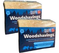 Pack 2 Pillow Wad Wood Shavings 3 kg Kiln Dried | Dust Extracted Small Animal Bedding Premium Quality | Soft & Absorbent Pet Bedding for Rabbits, Guinea Pig, Hamster, Sawdust & Other Small Pets