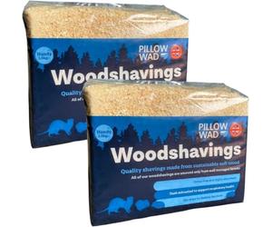Pack 2 Pillow Wad Wood Shavings 3 kg Kiln Dried | Dust Extracted Small Animal Bedding Premium Quality | Soft & Absorbent Pet Bedding for Rabbits, Guinea Pig, Hamster, Sawdust & Other Small Pets