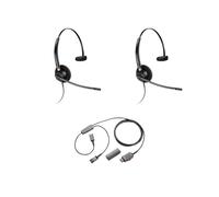 Pack 2 Plantronics EncorePro HW510 Mono + Y Adapter Training Cord Lightweight, ergonomic mono corded headset with noise-cancelling mic, plus