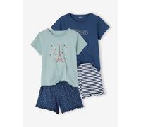 Pack 2 Pyjamas by BASICS for Girls navy blue