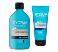 Pack 2 - Shampoo 400 ml and Mask Conditioner 200 ml. Hydra Hyaluronic Hair from Normal to Dry with Hyaluronic Acid, Niacinamide and Provitamin B5. Package 1 x 400 ml and 1 x 200 ml Deliplus