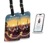 [Pack 2] tag8 Barcelona Smart Bag Luggage tag |Trendy Luggage tag ID Identification Fashionable Digital Name tag | Airline Compliant, SITA World Tracking Code Enabled | Travel Gift idea, Collectible