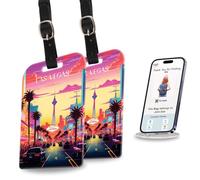 [Pack 2] tag8 Las Vegas Smart Bag Luggage tag |Trendy Luggage tag ID Identification Fashionable Digital Name tag | Airline Compliant, SITA World Tracer Code Enabled | Travel Gift idea, Collectible