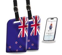 [Pack 2] tag8 New Zeland Flag Smart Luggage tag |Trendy Luggage tag ID Identification | Suitcase Tag | Fashionable Digital Name tag | Airline Compliant, SITA World Tracer Code Enabled | Gift idea