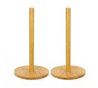 Pack - 2 Wooden Kitchen Roll Holder - Free Standing Oak Style Paper Towel Holder, Bamboo Kitchen Towel Stand, Wooden Kitchen Roll Holder for Countertop, Modern Kitchen Accessory