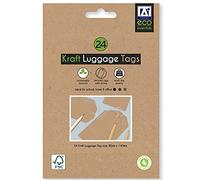 Pack 24 Eco Essentials Recycled Brown Kraft Luggage Tags with String 14x8cm