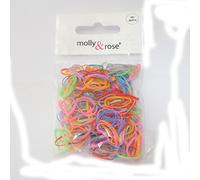 Pack 250 Small Mini Polyurethane Elasticated Hair Bands Bright 1cm