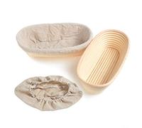 Pack 2pcs 11 inch Oval Bannetons Brotforms Bread Proving Basket Bread Mold Rattan Proofing Basket Baking Mold Tools For 750g Dough