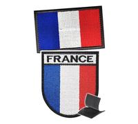 Pack 2Pcs Patches France Patch Flag Patches Hook and Loop Patch Backpack for Clothing Bag Dog Harness Aesthetic French Flag