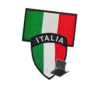 Pack 2Pcs Patches Italy Patch Flag Patches Hook and Loop Patch Backpack for Clothing Bag Backpacks Dog Harness Army Aesthetic Italian Flag