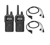 Pack 2x Kenwood PKT-300E + 2x Clip microphone with earpiece A compact, licence-free set of two PMR446 two-way radios featuring clear sound, simple