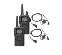 Pack 2x Kenwood PKT-300E + 2x Earloop Headset A compact, licence-free set of two PMR446 two-way radios featuring clear sound, simple operation and a