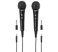 Pack 2x Thomson Handheld Microphone Set 3m Cable 3.5mm 6.3mm Party DJ Karaoke