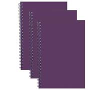 (Pack - 3)A5 Notebooks - Bright Colour Twin-Wire Bound Subject Notebooks - 140 Lined Pages, 68gsm Paper - Writing Pads for School, Office, Study & Everyday Notes (Purple, A5 - Cardboard (For School))