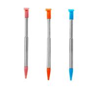 Pack 3 for New 2DSXL Extra Stylus Telescopic Metal Pencil Replacement, for New2DSXL 2DSLL 2DS XL LL Handheld Consoles, Blue Orange Pink Color Telescoping Touch Pen Spare Parts Accessories