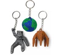 Pack 3 Keyrings Inspired by Project Hail Mary Figures - Alien Rocky, Grace and Planet Earth Hanging Statues - Collectible Inspired by the Movie Hail Mary Project - Salvation Project