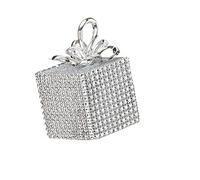 Pack 4 Silver Bling/Diamante Gift Box Christmas Tree Decorations/Ornaments 10cm