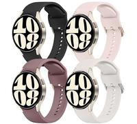 Pack 4 Straps Compatible with Sam sung Galaxy Watch 7/watc h 6/Watch 5/watc h 4 40mm 44mm Strap,Silicone Strap for Samsun g Galax y wa tch 4 Classic/galaxy watc h 6 Classic/g alaxy w atch 5 Pro (C)