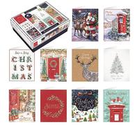 Pack 40 Tom Smith Christmas Cards Variety Selection Traditional Festive Designs