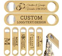 Pack 5-50 Custom Bottle Openers Bulk,Personalised Wooden Beer Bottle Openers with Engraved Logo/Text/Design/QR Code,Bar Blade Bar Keys for Bars,Restaurants,Events,Gifts,Party,Wedding Favors